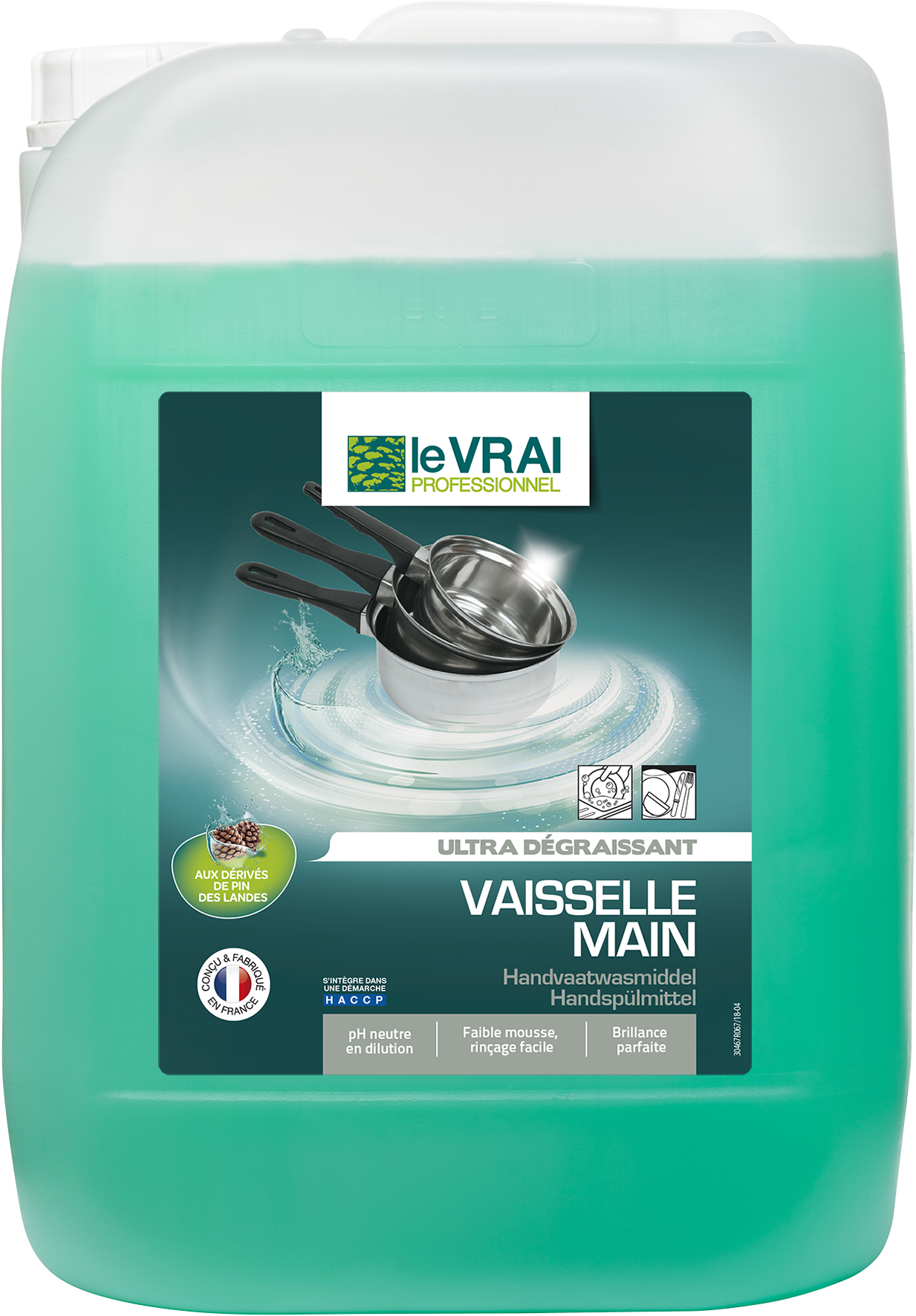 Lot de 4 bidons 5 L liquide vaisselle main Ecocert Action Verte