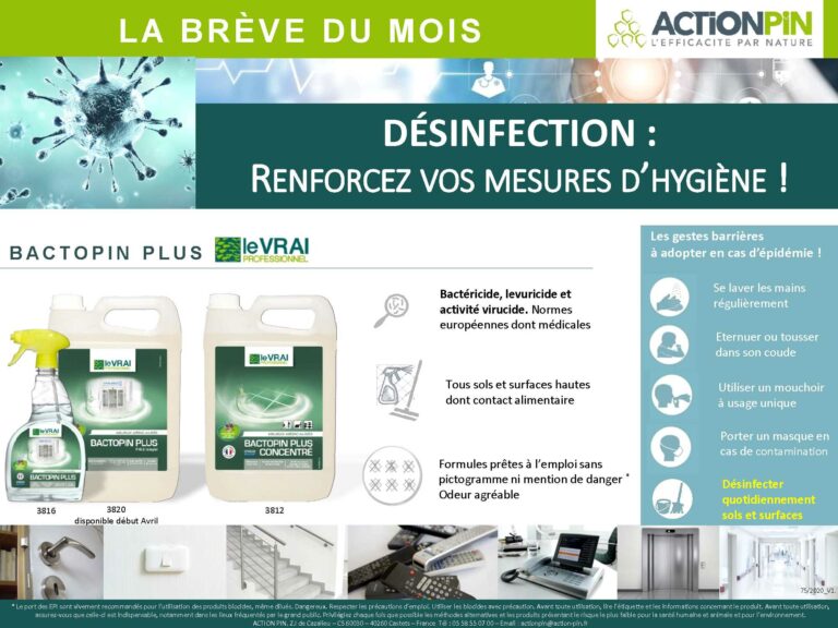 Breve Du Mois Bactopin Plus Desinfection Epidemie