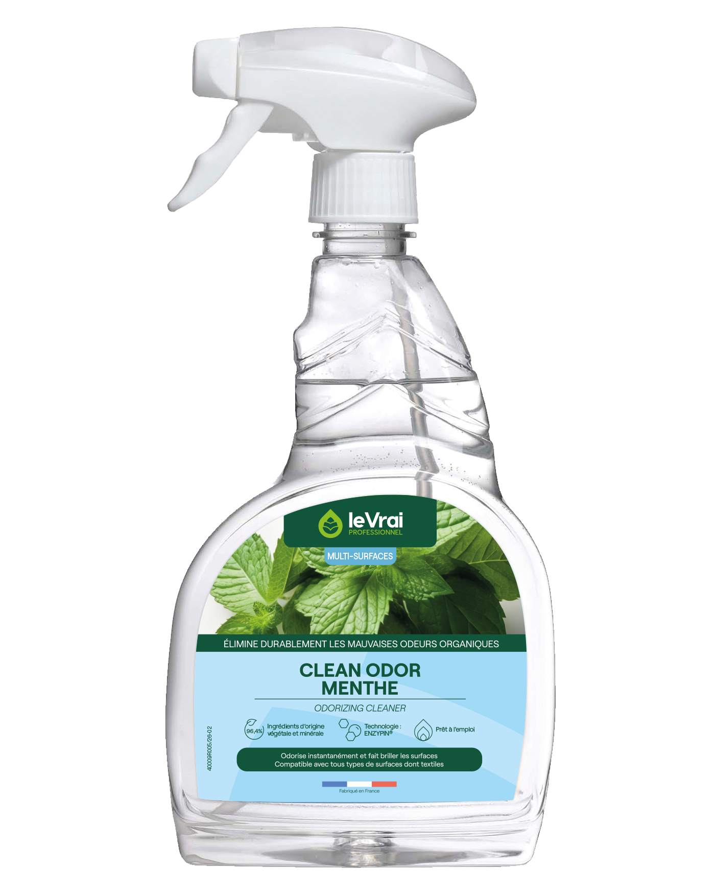 Packshot Png Ex 5341 Lvp Clean Odor Menthe 750ml Packshot Png Ex 5341 Lvp Clean Odor Menthe 750ml