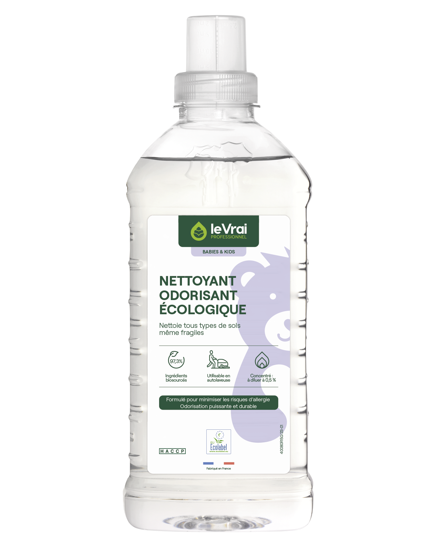 Packshot Png Fr 6001 Lvpb&k Nettoyant Odorisant Ecologique Concentrate 1l