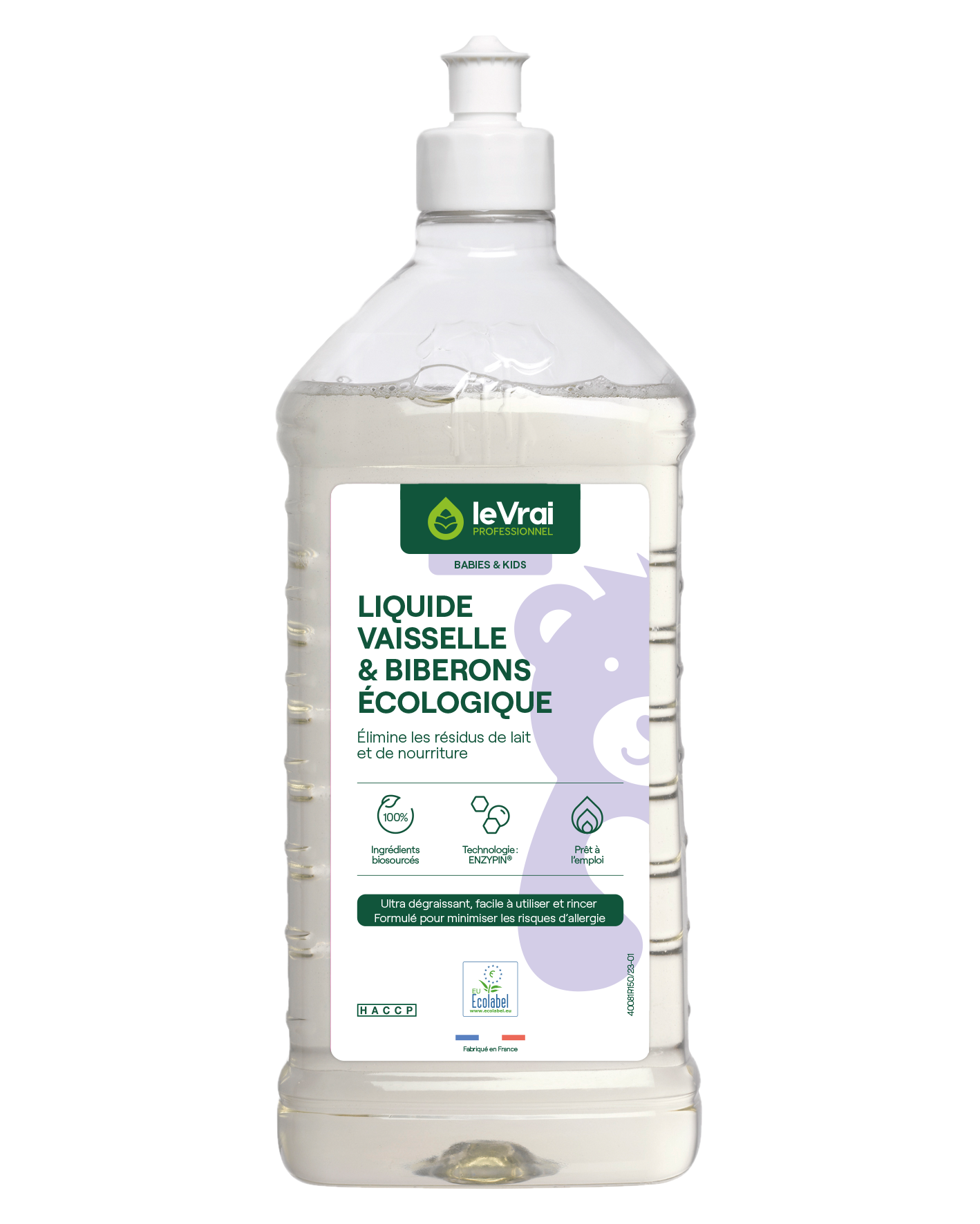 Packshot Png Fr 6012 Lvpb&k Liquide Vaisselle & Biberons Ecologique Concentrate 1l