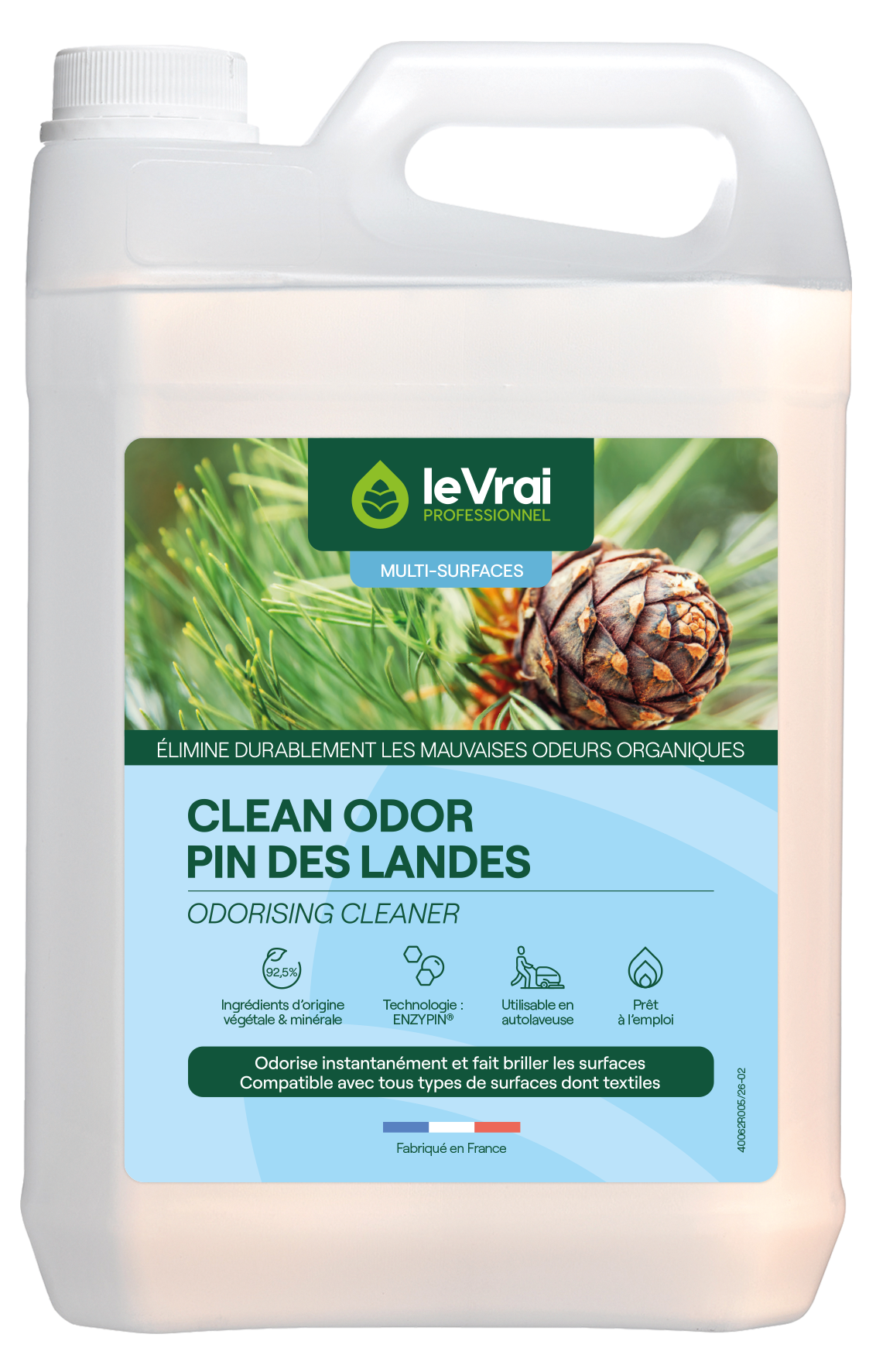 Packshot Png Ex 5362 Lvp Clean Odor Pin Des Landes 5l